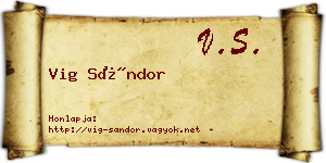Vig Sándor névjegykártya