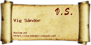 Vig Sándor névjegykártya