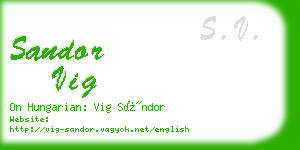 sandor vig business card